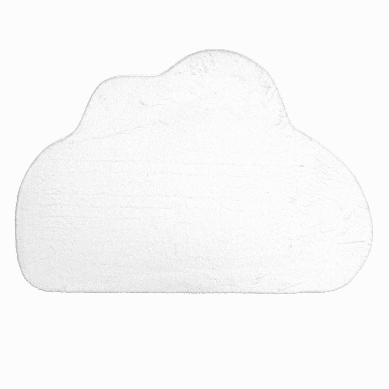 Covoras Decorativ din Blana Artificiala in Forma de Nor Alb 110x74cm