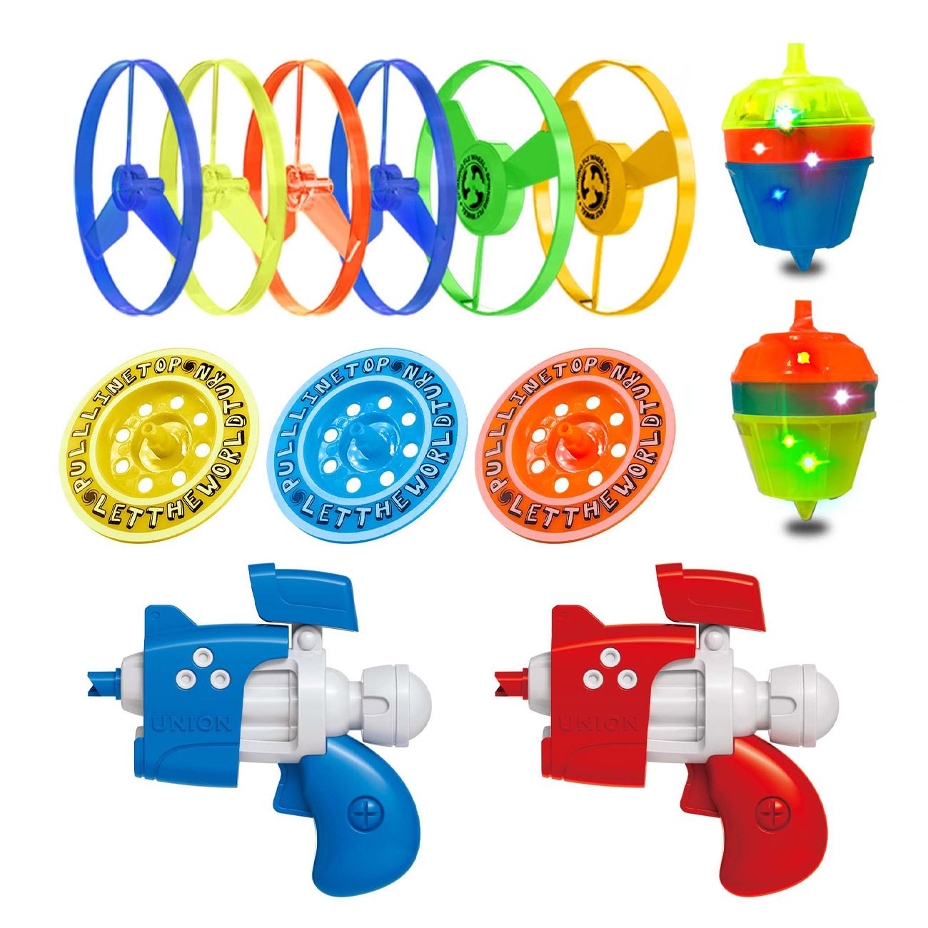 Set 2 Lansatoare cu 5 Titireze & 6 Discuri cu Lumina - poza 3