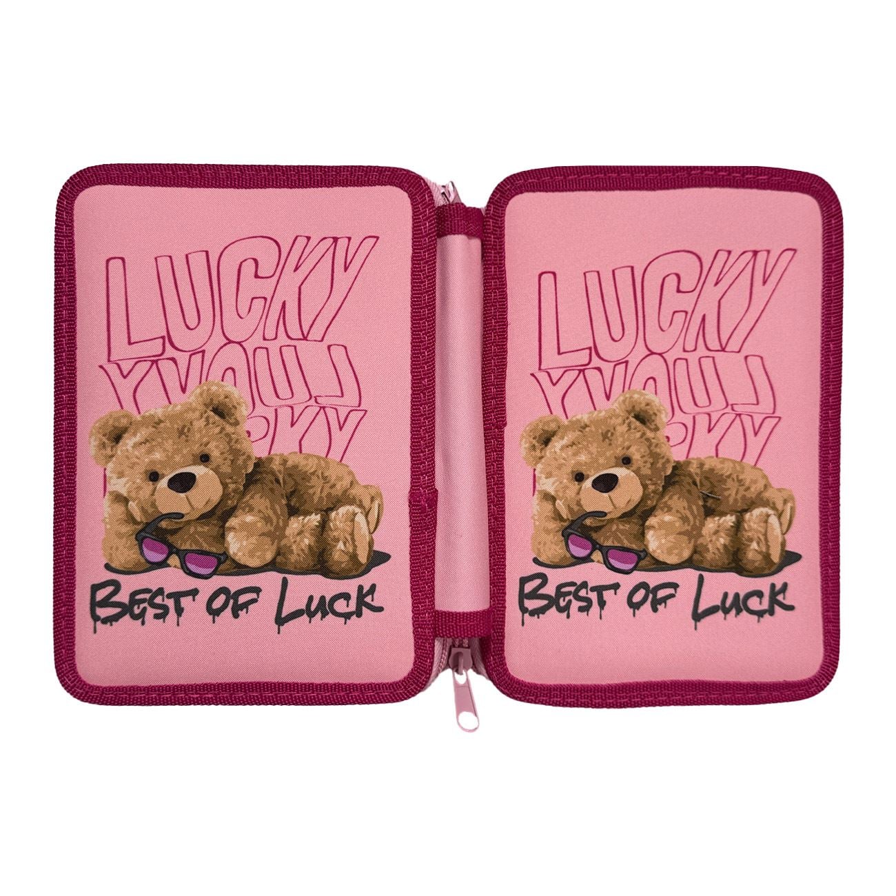 Penar Dublu Echipat Roz Lucky Bear 15x4x20cm - poza 3