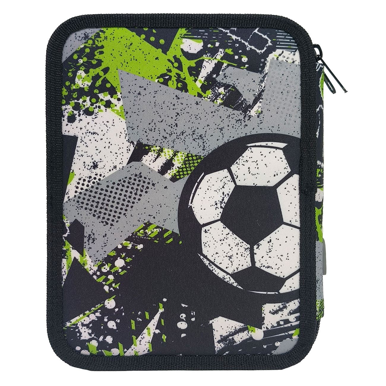 Penar Echipat Triplu Negru Verde cu Model Fotbal 21x6x15cm - poza 3