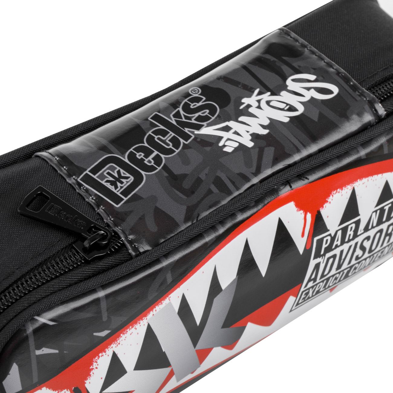 Penar Tub Negru Rosu cu Model Dinti de Rechin 23x5x10cm - Decks - poza 3