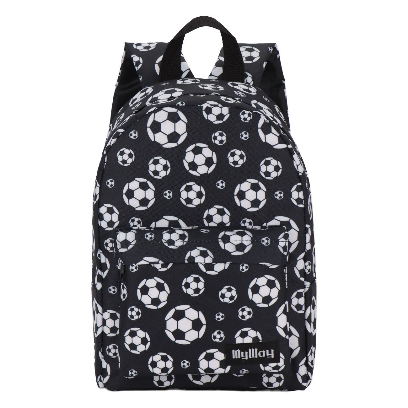 Rucsac Gradinita Negru cu Model Fotbal - My Way