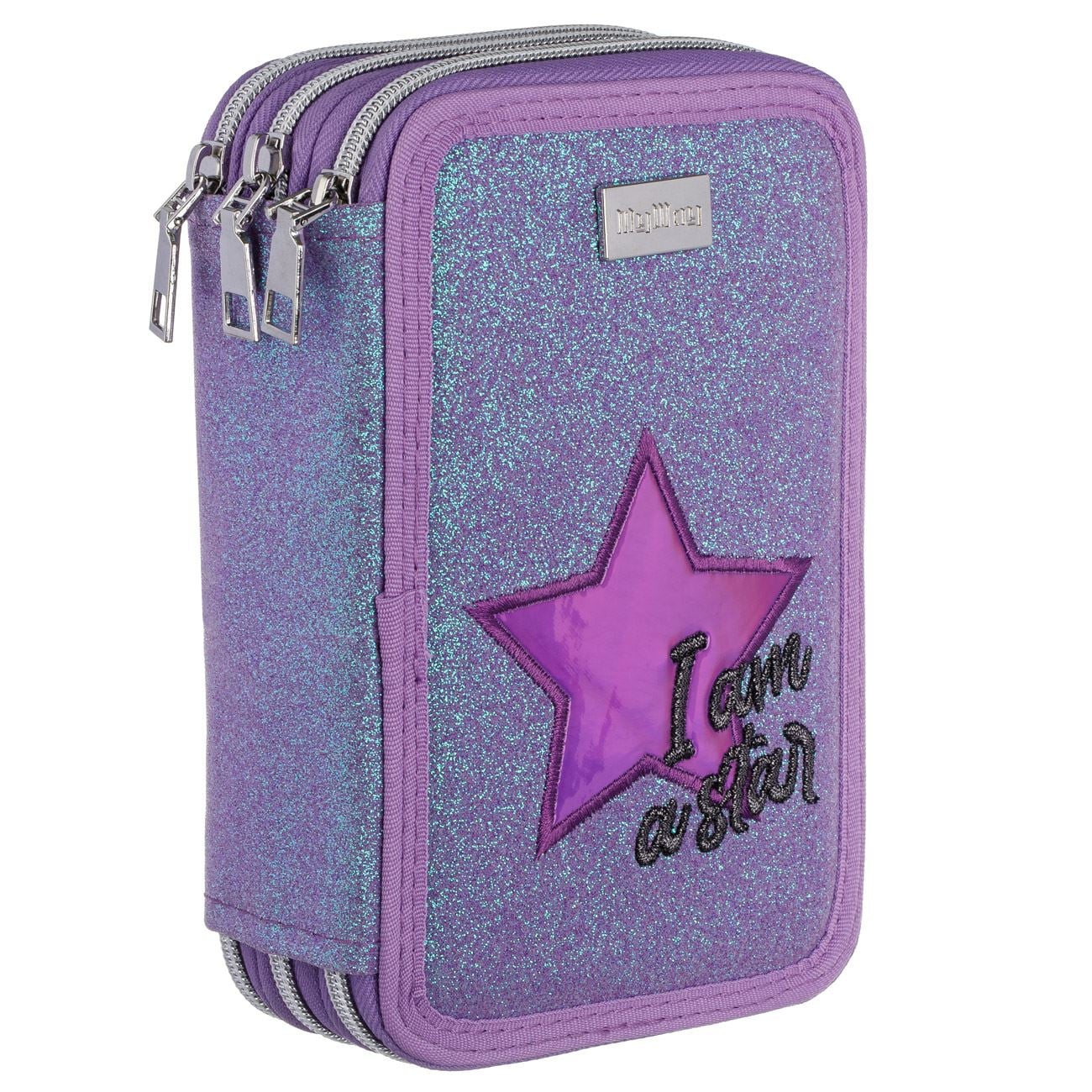Penar Echipat Triplul Lila Glitter Glitter "I am a Star" MyWay -12,5x6,5x19,5cm