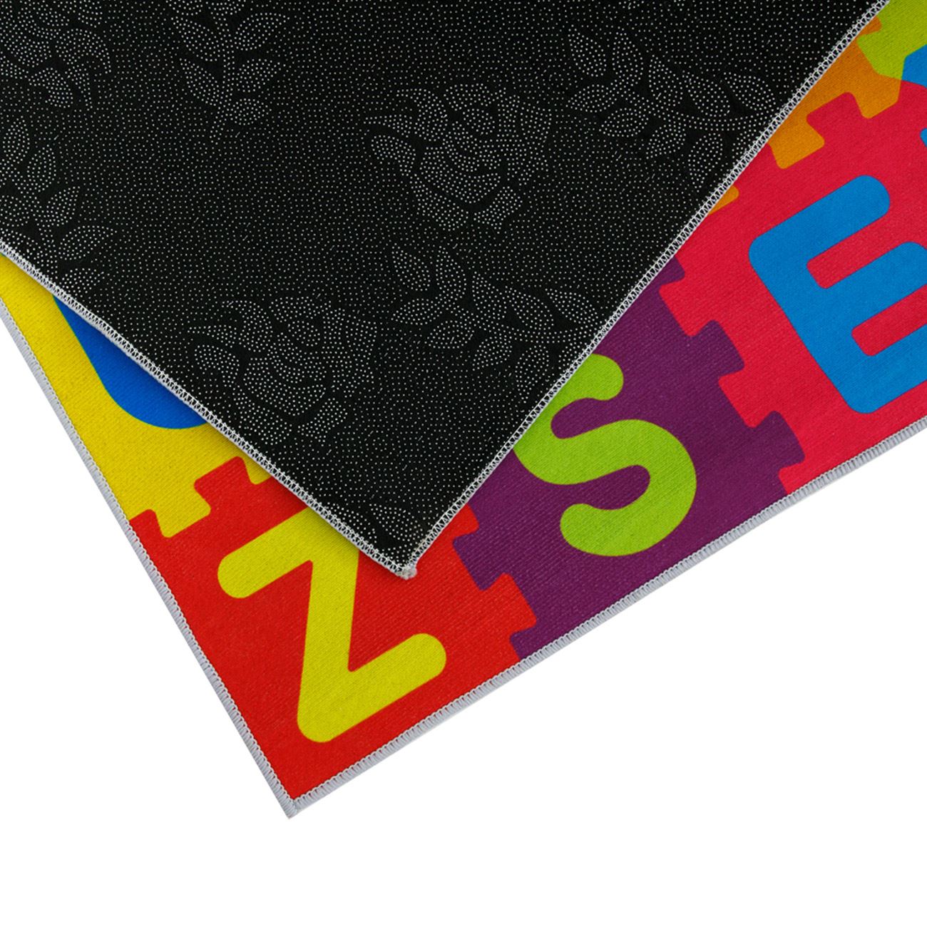Covoras Decorativ Dreptunghiular Colorat Model Puzzle cu Litere 120x90cm - poza 2