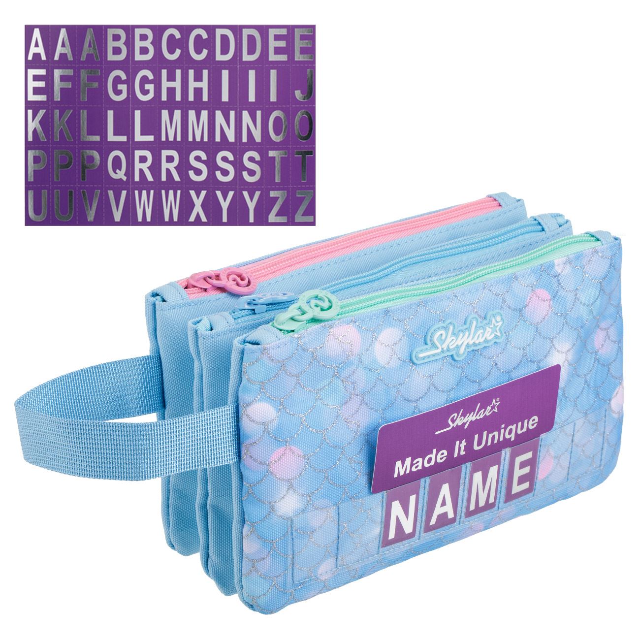 Penar Triplu Neechipat Bleu Mermaid cu Nume & Maner 22x4x13cm
