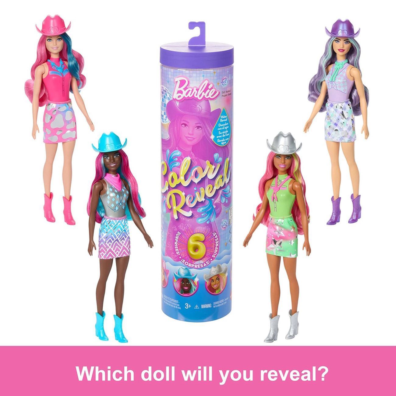 Papusa Barbie Colour Reveal Disco Star - Mattel - poza 4