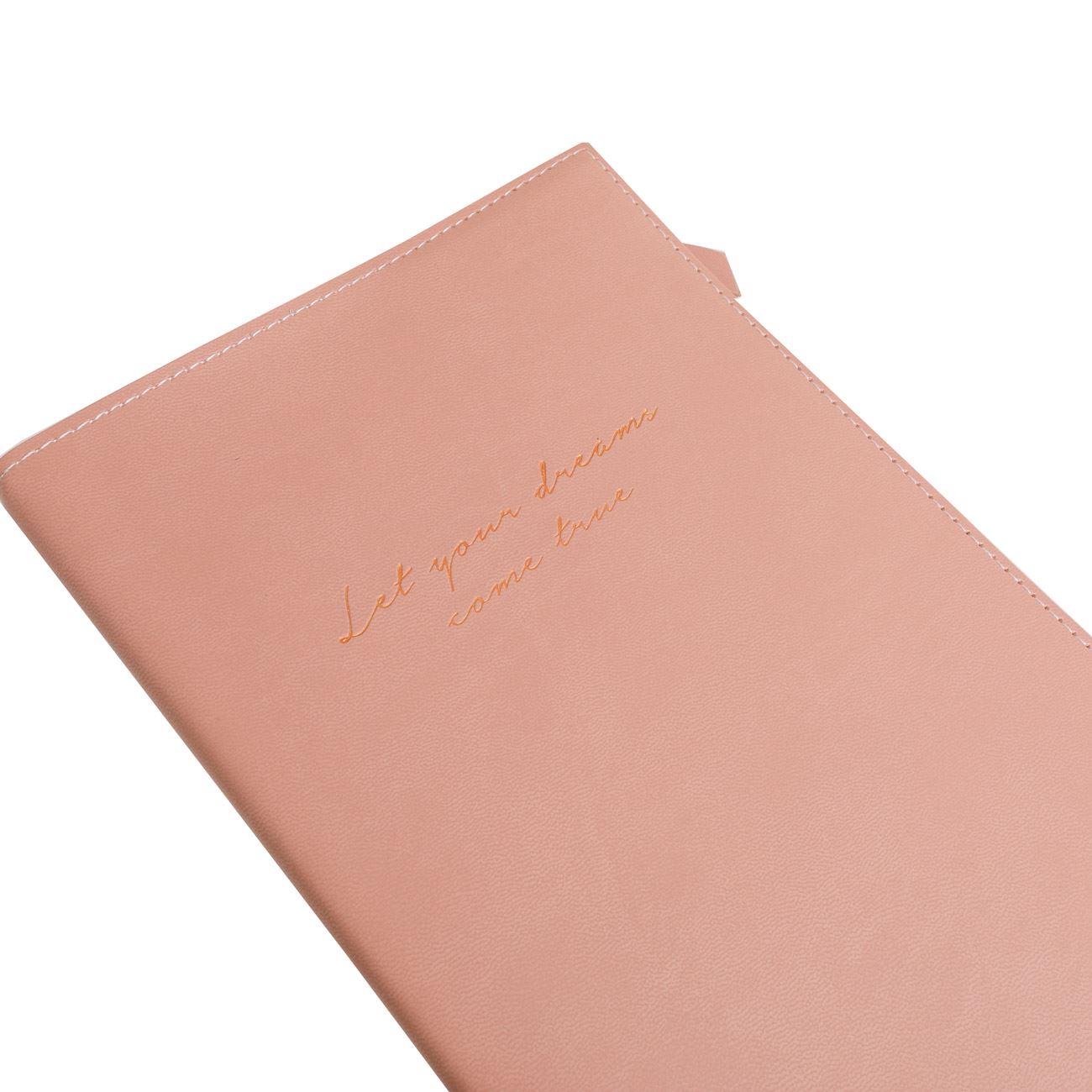 Carnetel Notite A5 Roz Nude Husa cu Fermoar "Let your dreams come true" - 80File - poza 3