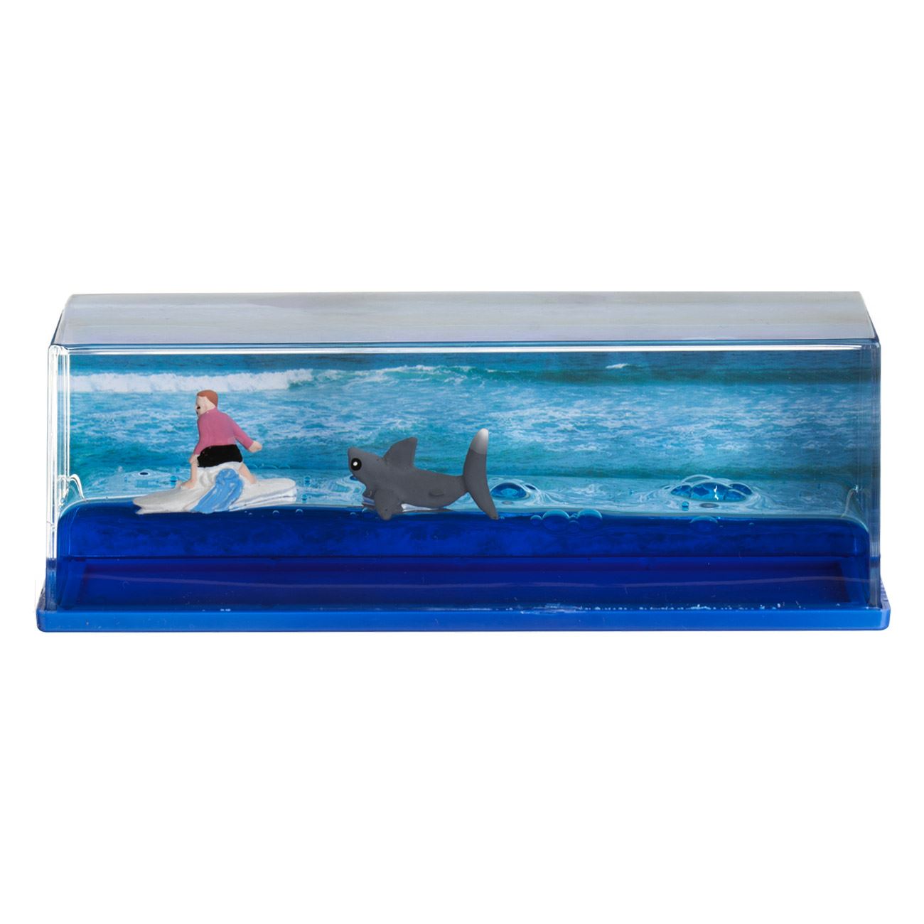 Jucarie cu Lichid cu Miscare Lenta Surfer & Rechin 15x5x5cm - poza 2
