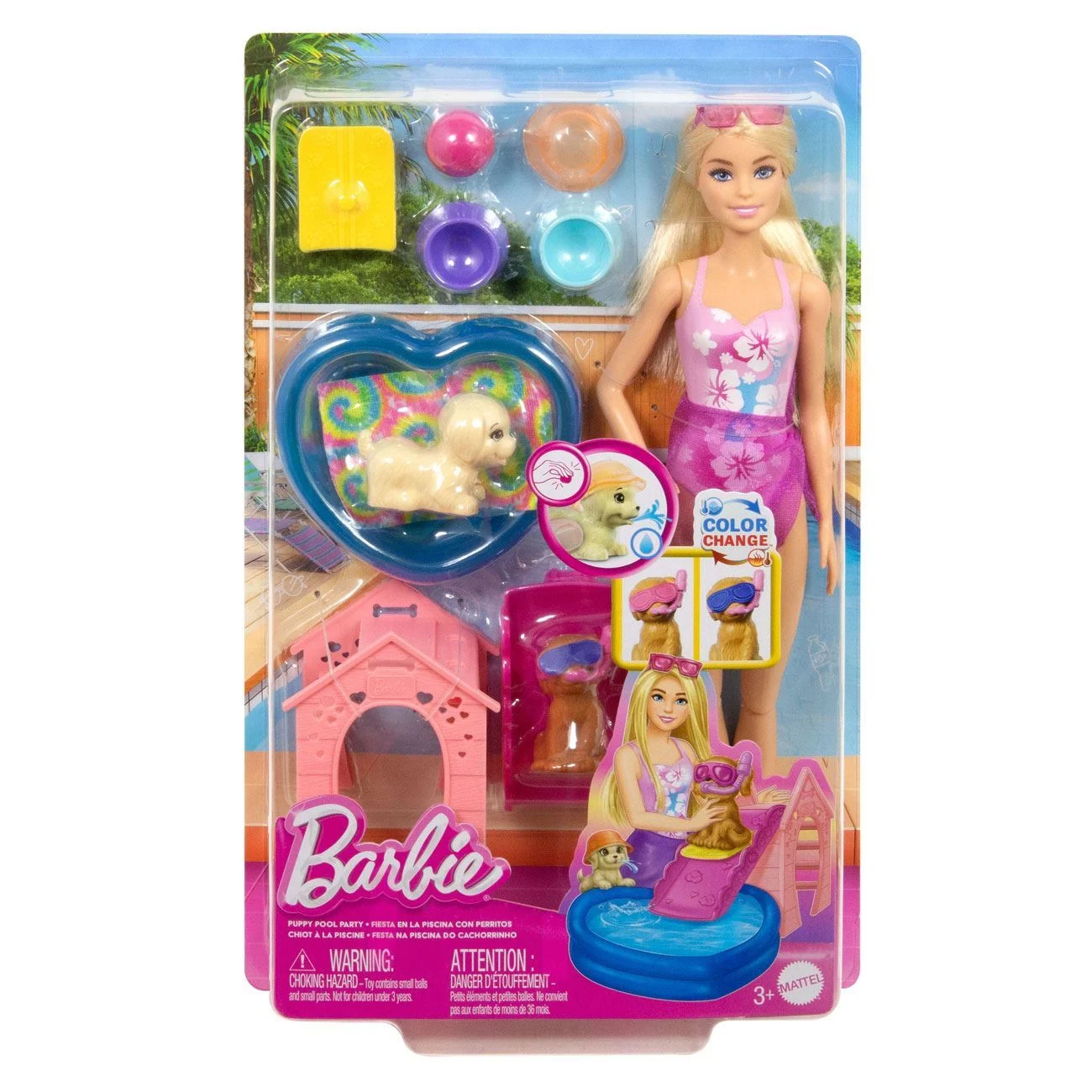 Papusa Barbie Puppy Pool Party - Mattel - poza 2