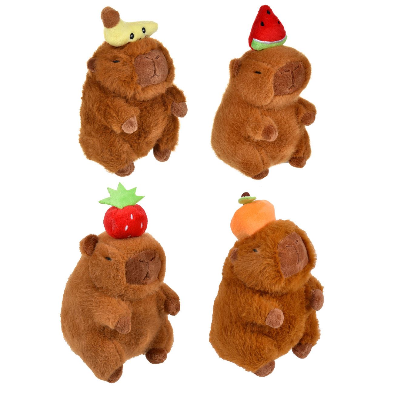 Jucarie de Plus Capybara cu Fructe Diverse 10x10x20cm