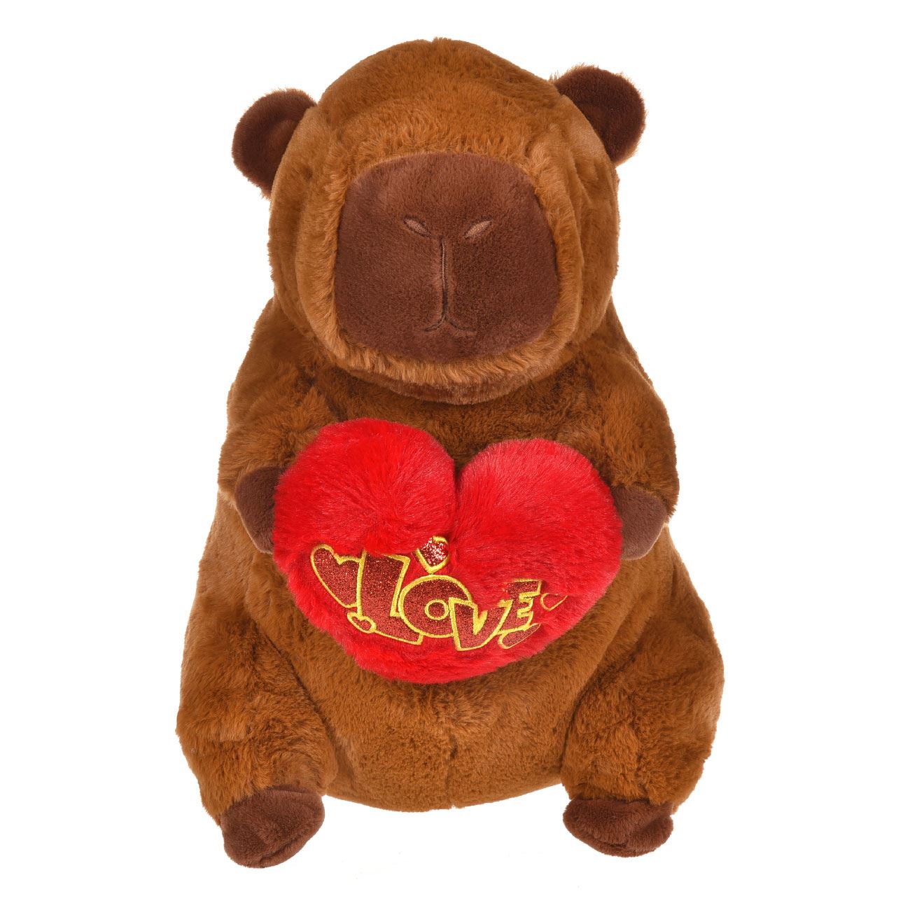 Jucarie de Plus Capybara cu Inima Rosie 28x24x40cm - poza 2
