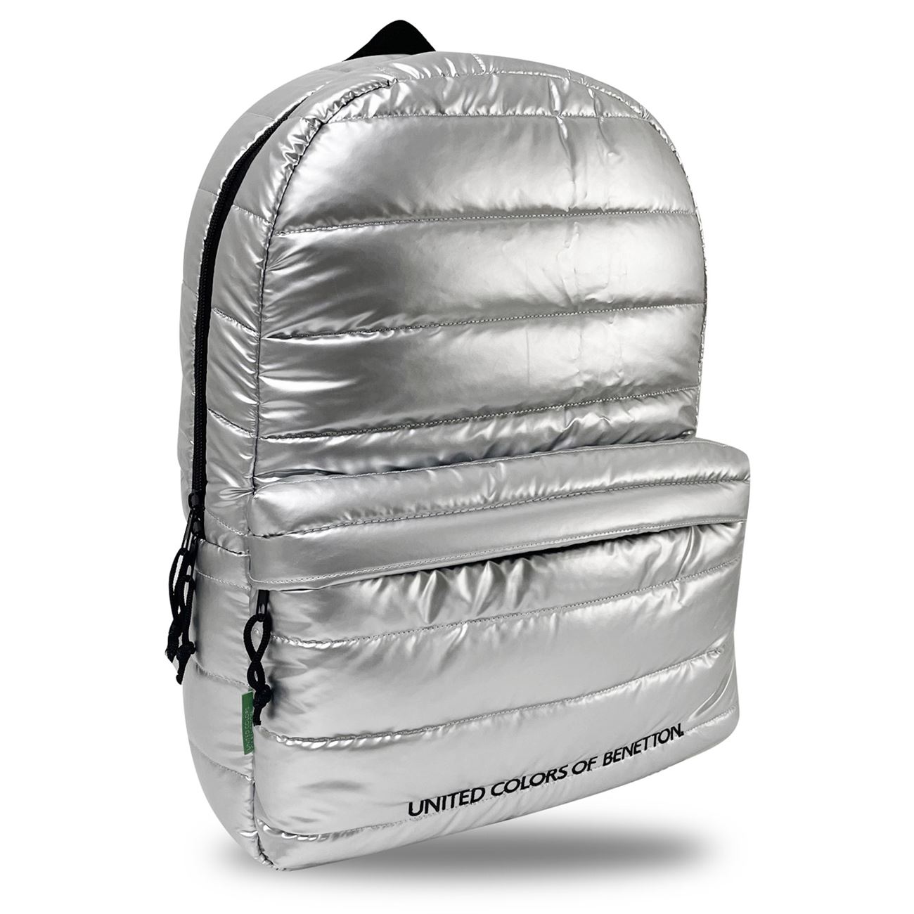 Ghiozdan Argintiu Puffy 30x14x46cm - Benetton - poza 2
