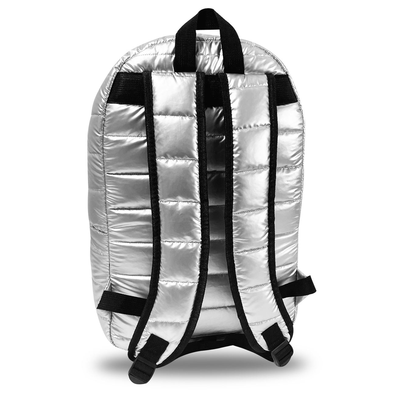 Ghiozdan Argintiu Puffy 30x14x46cm - Benetton - poza 3