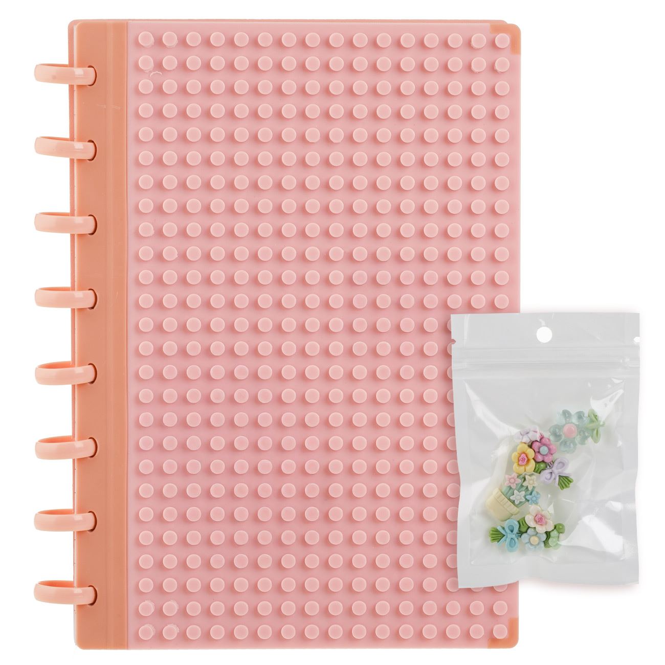 Carnetel Notite A5 cu Spirala Magic Clip Baza Roz pentru Caramizi & 4 Charms - 80File - poza 4