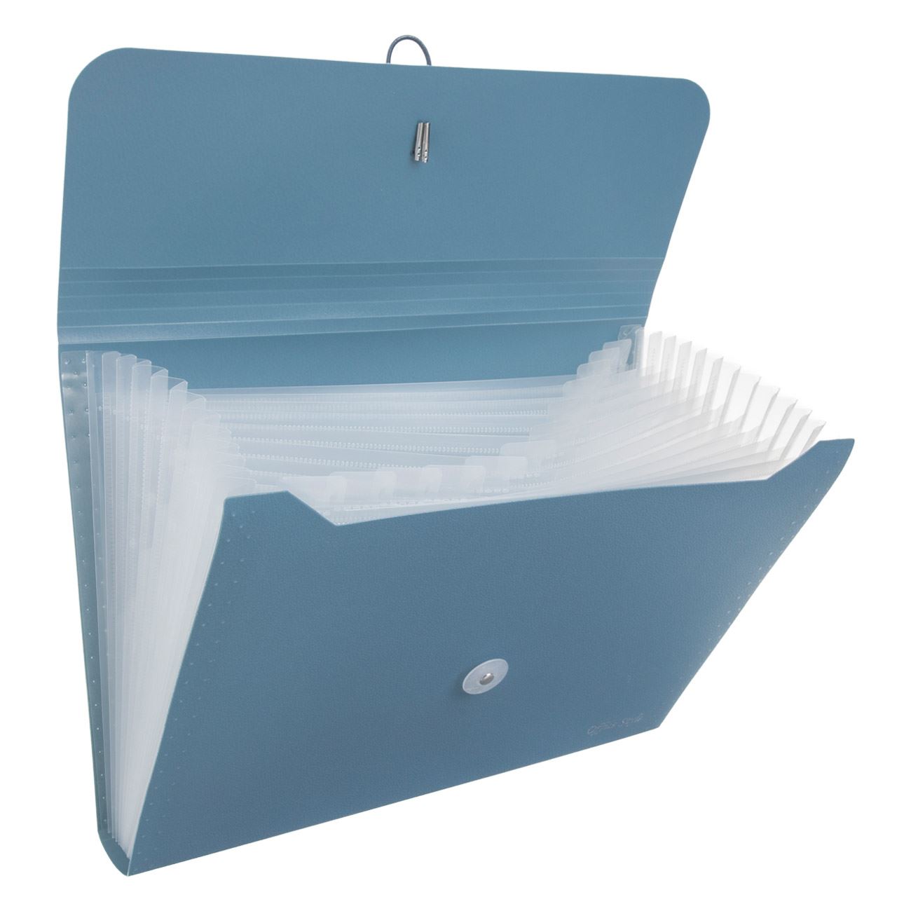 Servieta cu 13 Compartimente Soft Touch Bleu cu Elastic & Capsa 33.5x4x24cm - poza 2