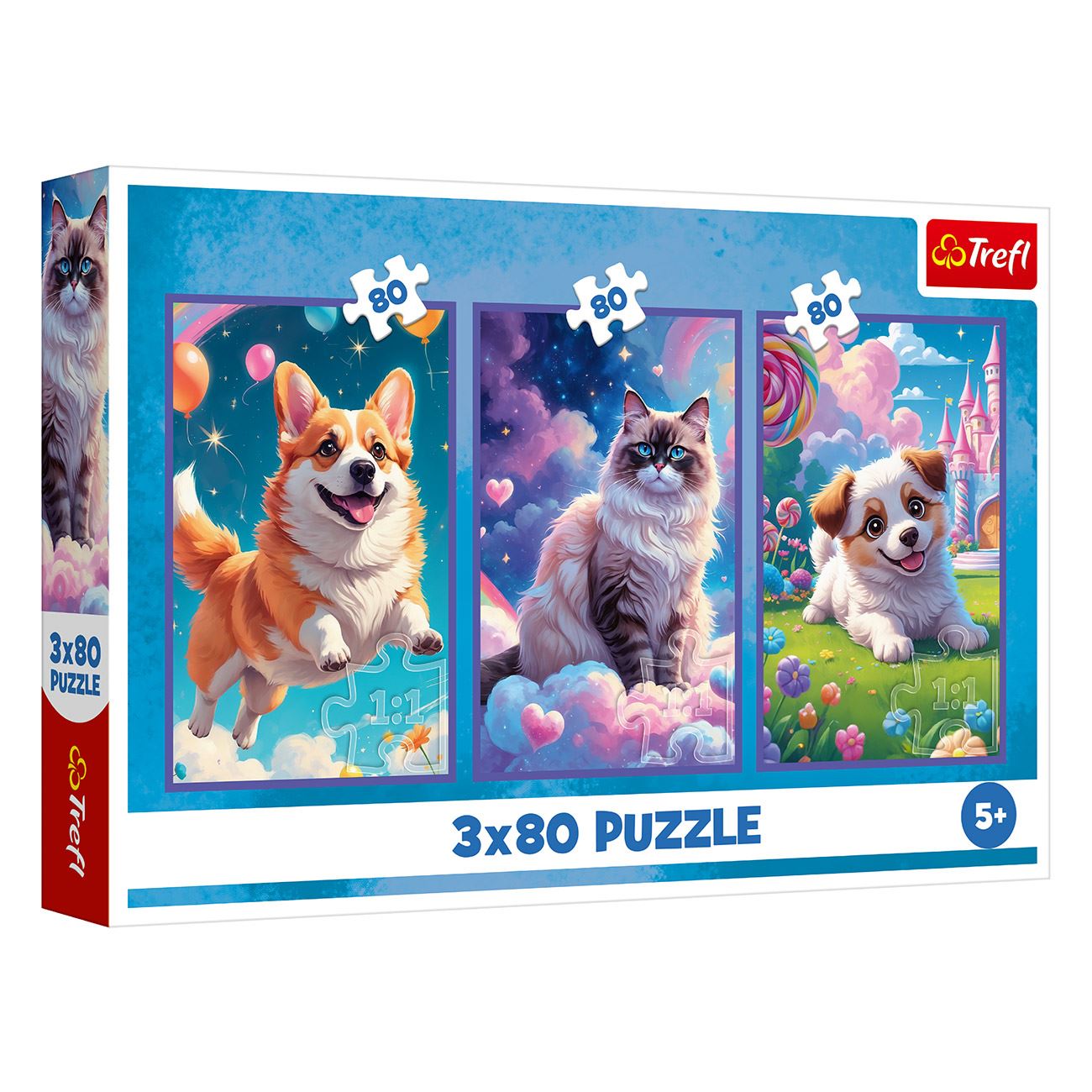 Puzzle Caini Pisici Fantastice 3 in 1 - Trefl