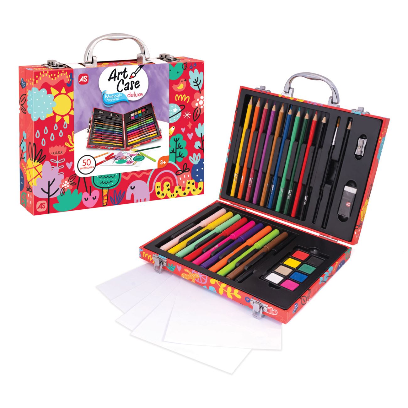 HappiHobbi Kit de Colorat din Lemn Deluxe My World 50 de Accesorii - AS