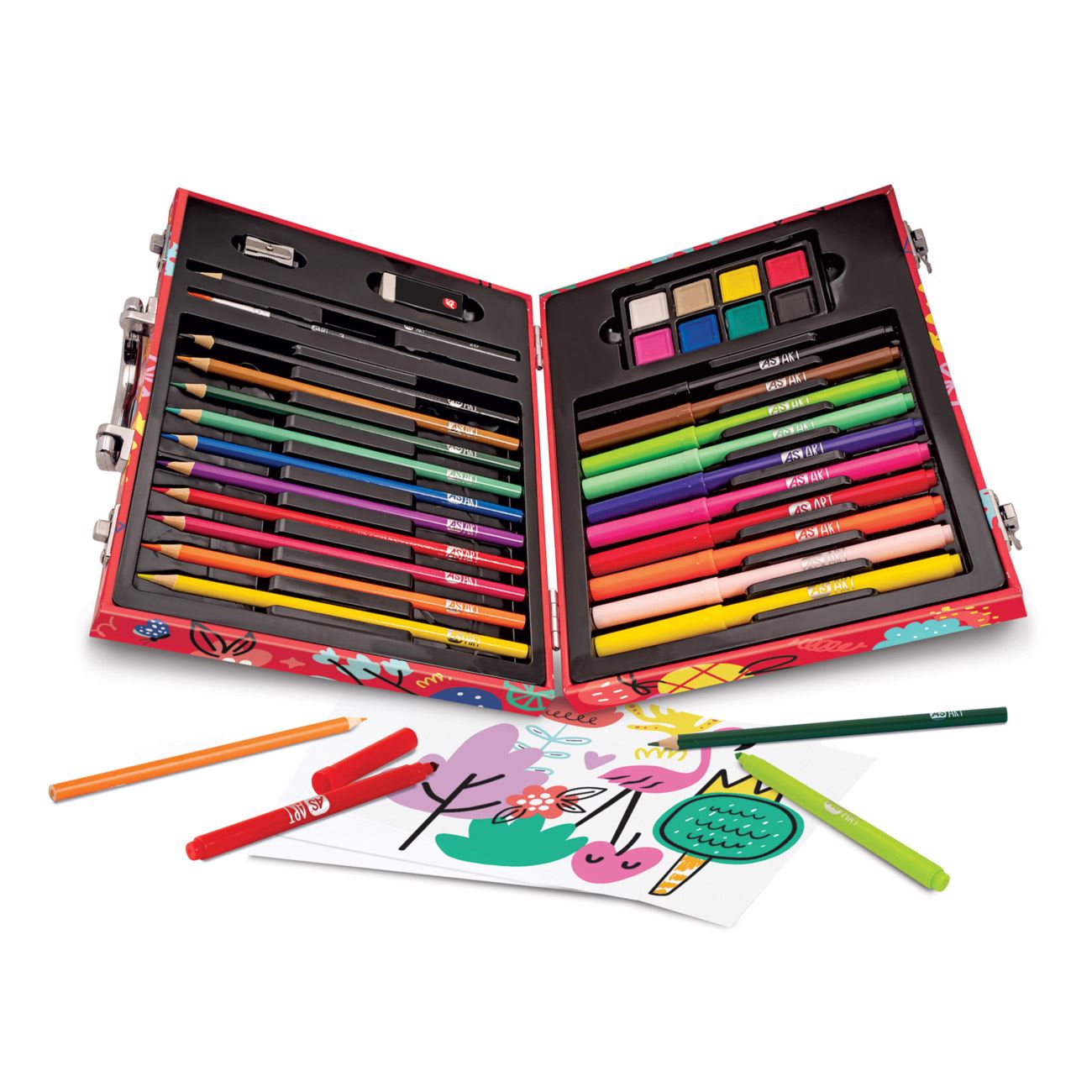 HappiHobbi Kit de Colorat din Lemn Deluxe My World 50 de Accesorii - AS - poza 2