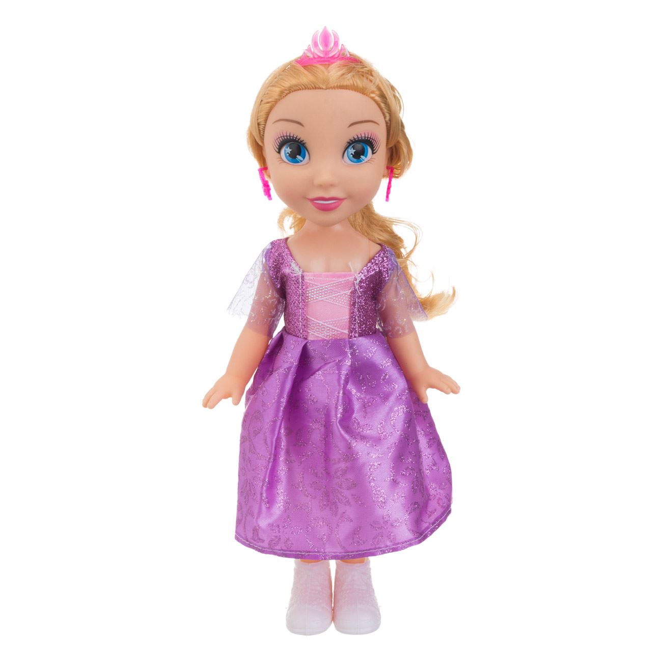 Papusa Printesa Blonda cu Rochie Mov Glitter & Bijuterii 29cm