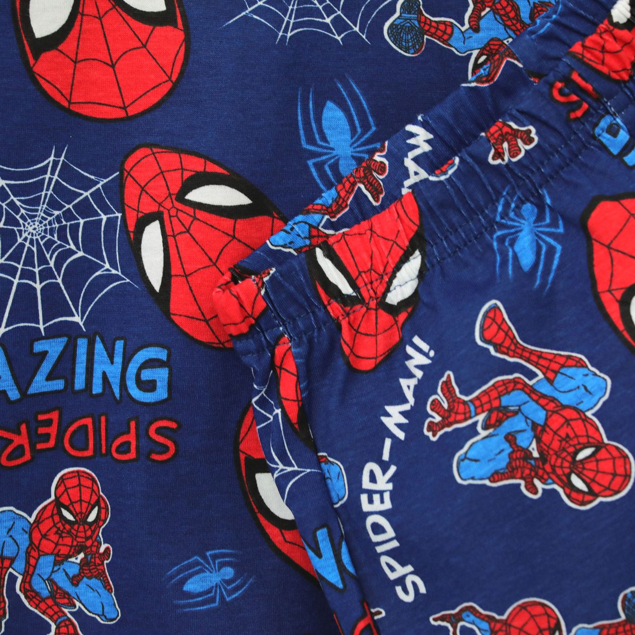 Set Pijama de Iarna din Bumbac Albastru cu Model Spiderman pentru Copii - poza 2