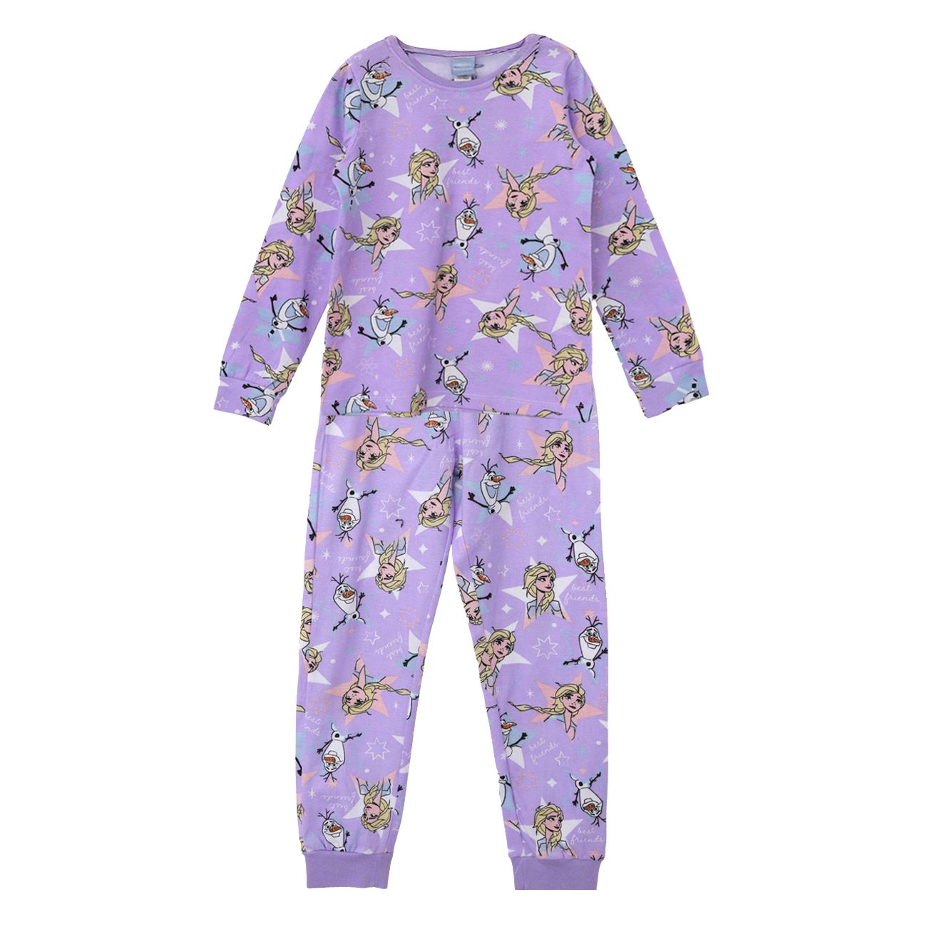 Set Pijama de Iarna din Bumbac Lila cu Model Frozen 2