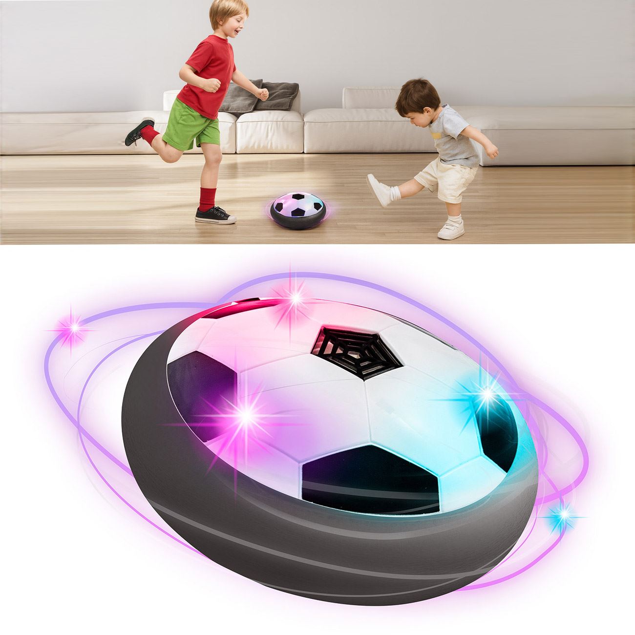 Minge de Fotbal Plutitoare Air Hover cu Lumina