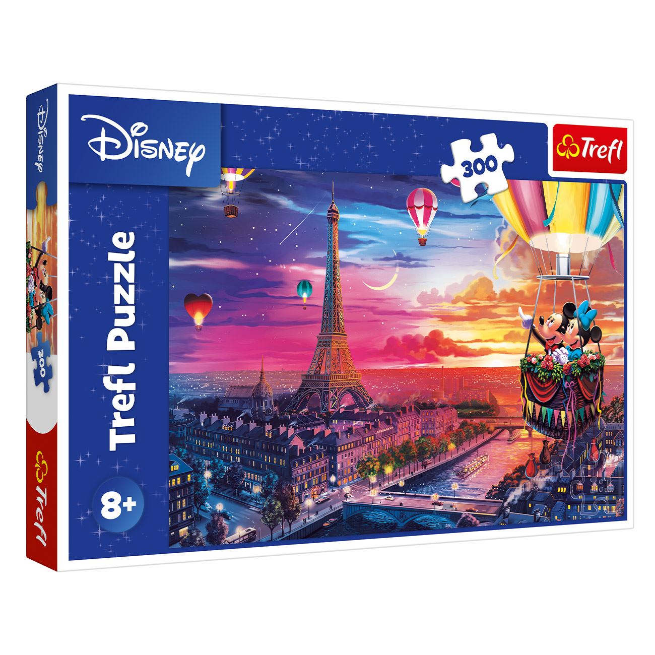 Puzzle Mickey Mouse & Minnie Mouse cu Balon de Aer in Paris (300 de Piese) - Trefl