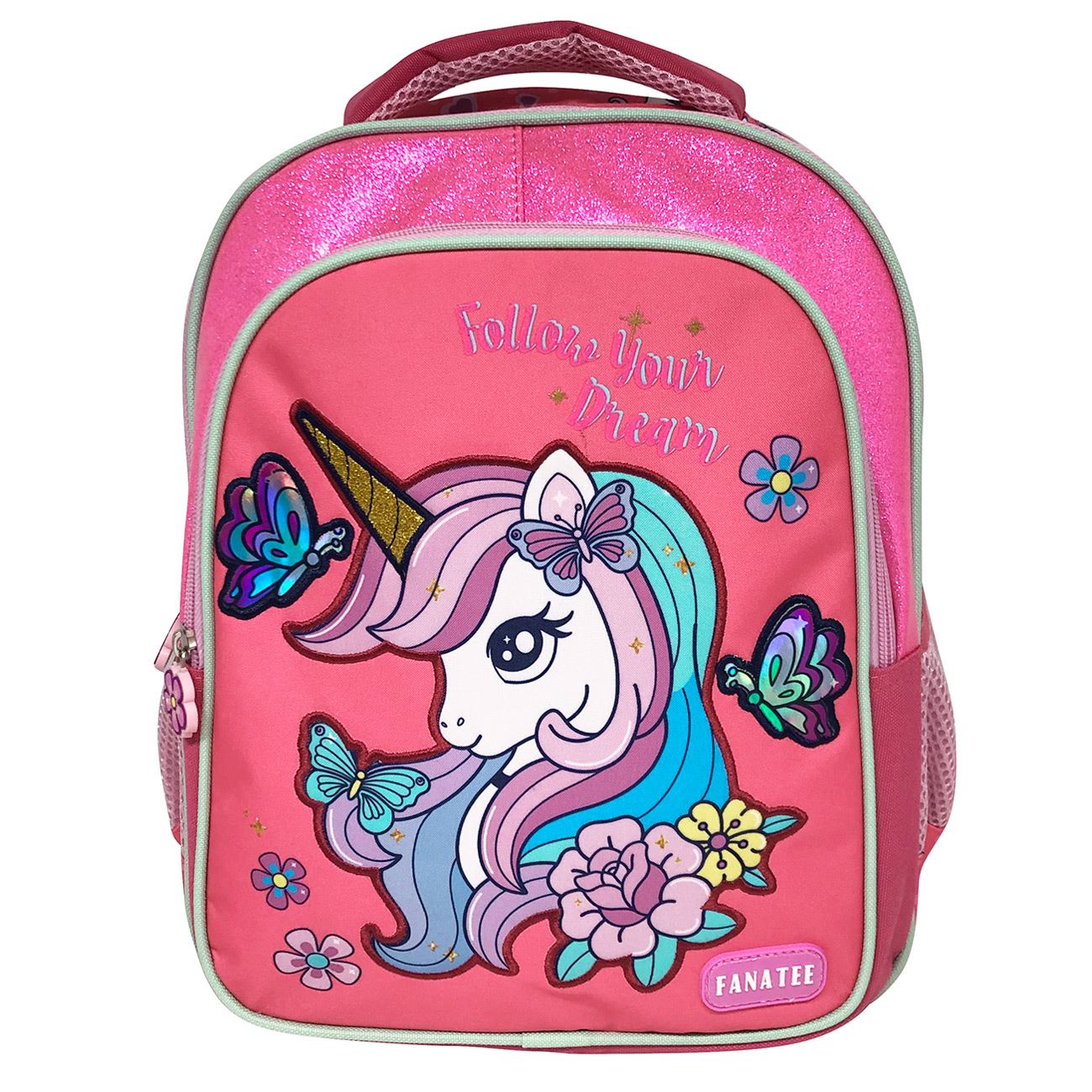 Ghiozdan Gradinita Roz cu Model Unicorn