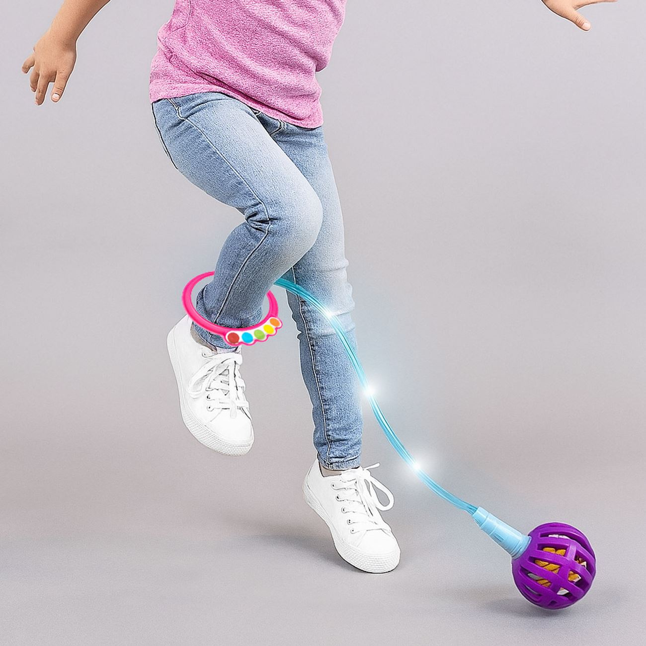 Skipping Ball Coarda cu Minge Colorata cu LED - 65cm