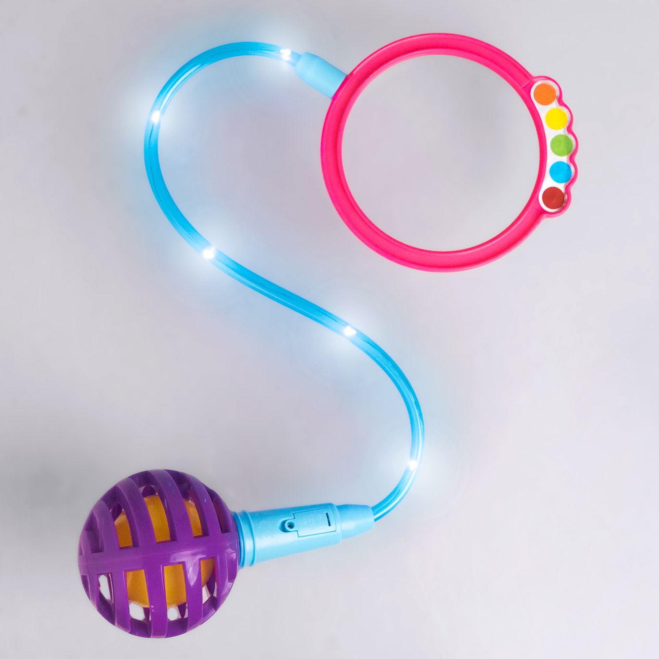 Skipping Ball Coarda cu Minge Colorata cu LED - 65cm - poza 2