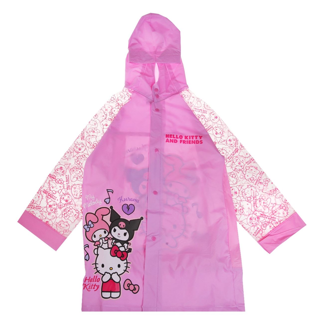 Pelerina de Ploaie Roz cu Maneci Transparente Hello Kitty & Friends pentru Copii - One Size