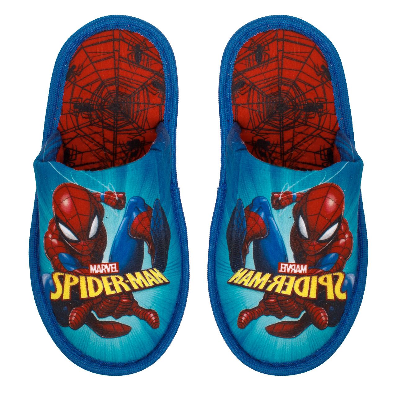 Papuci de Iarna Albastri cu Model Spiderman - poza 2