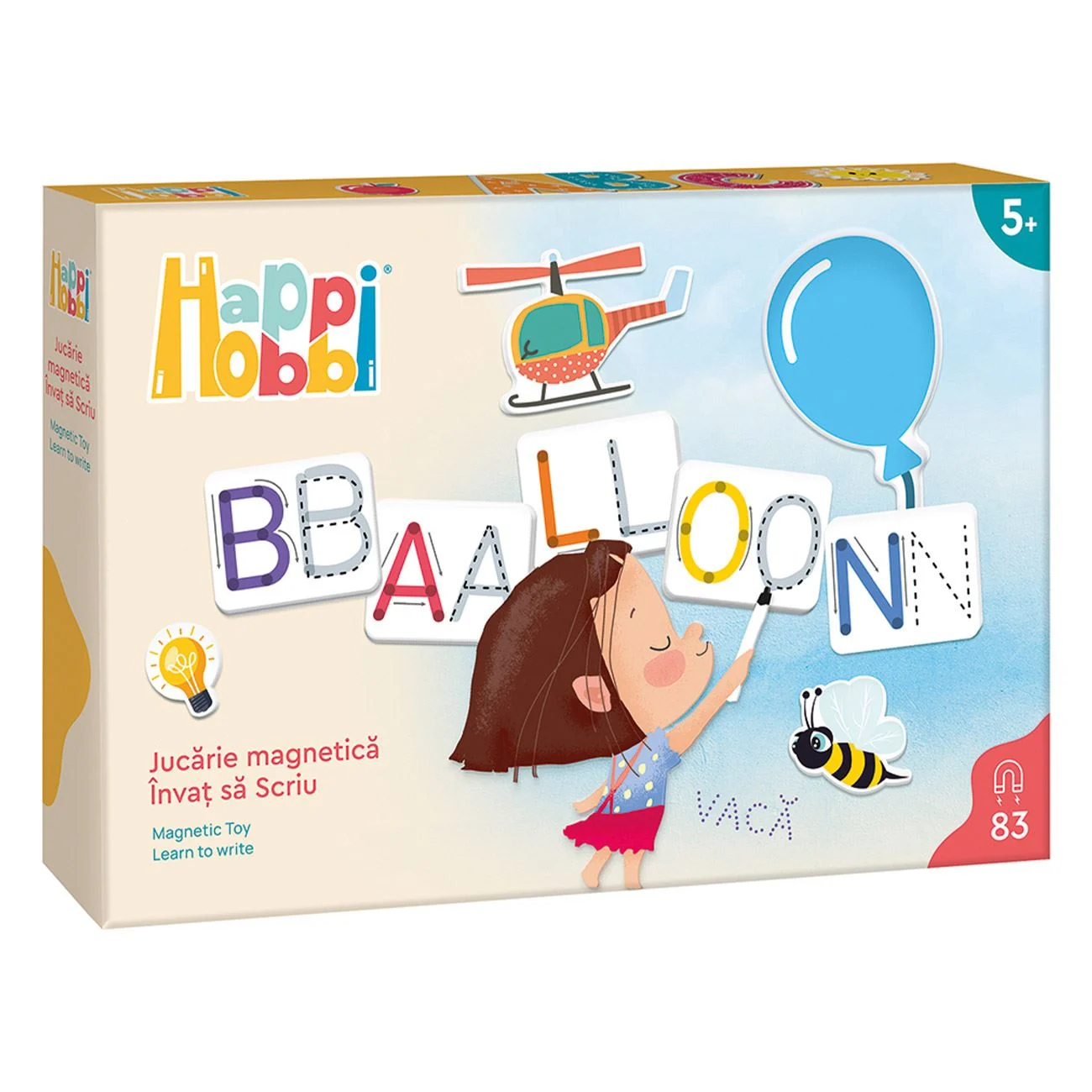 HappiHobbi Invat sa Scriu cu 83 de Magneti Educationali din Hartie - AS