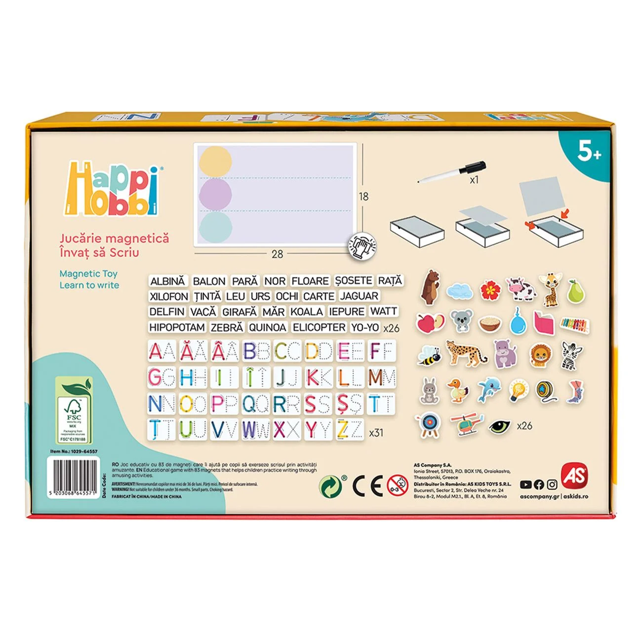 HappiHobbi Invat sa Scriu cu 83 de Magneti Educationali din Hartie - AS - poza 5