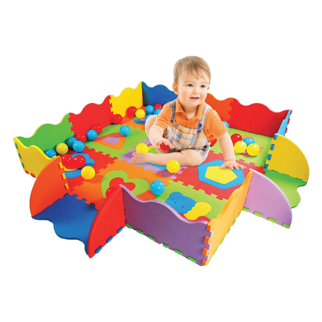 Puzzle de Podea - Tarc 25buc. cu 40 de Mingi Colorate