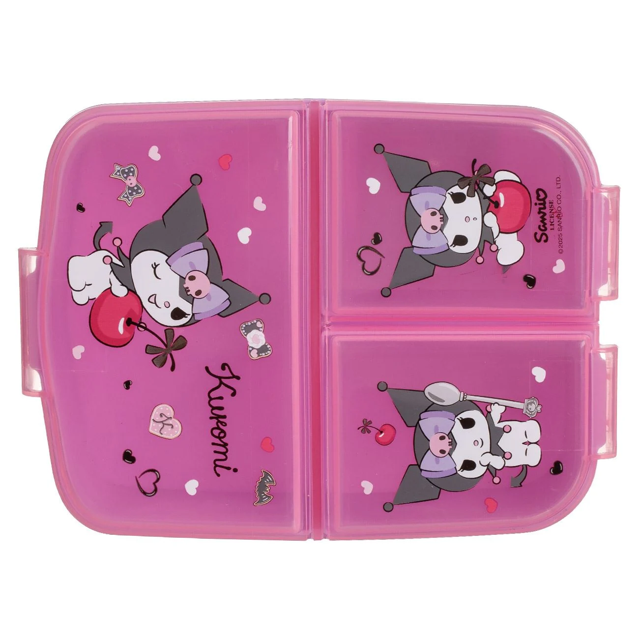Caserola Roz cu 3 Compartimente & Model Kuromi - 790ml - poza 3