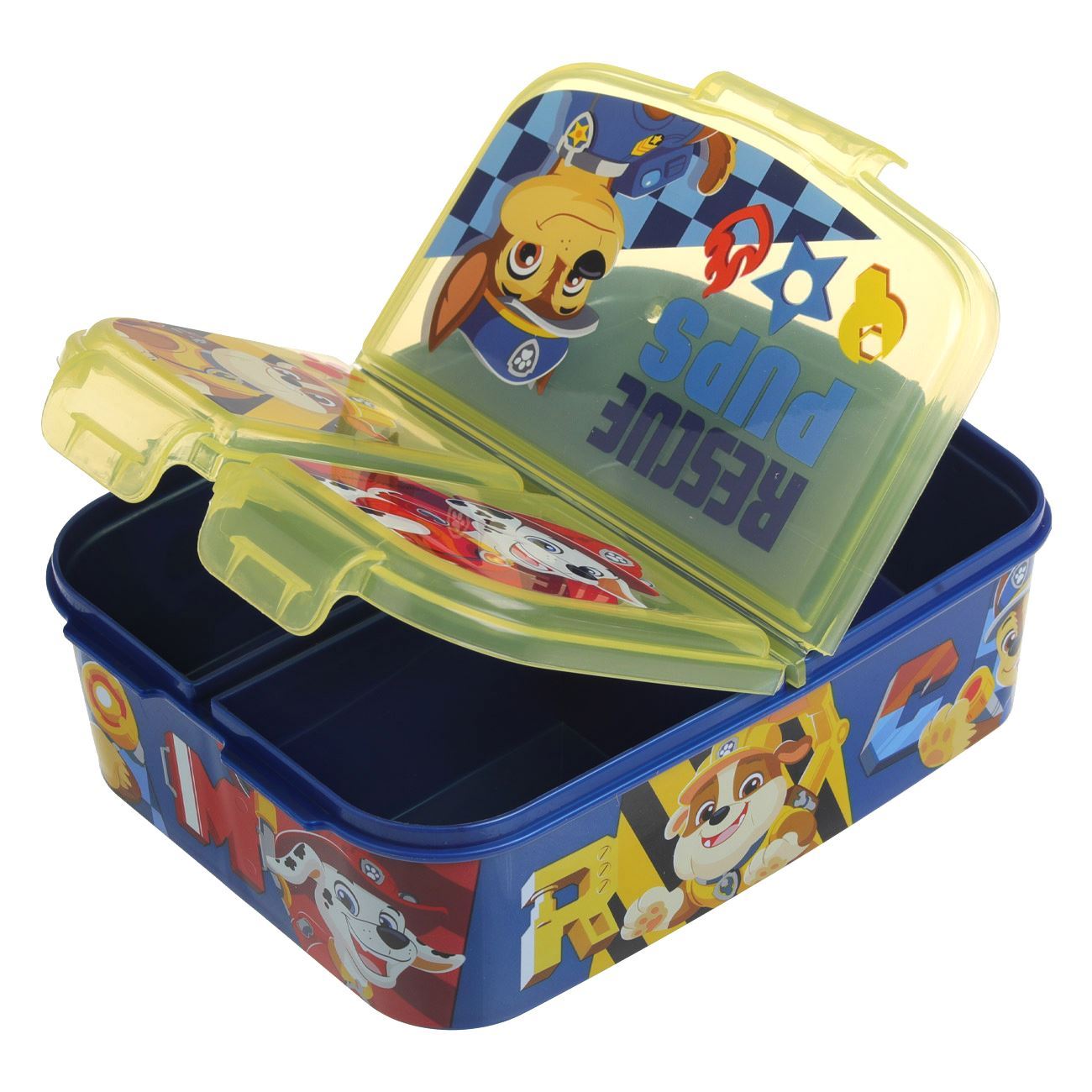 Caserola din Plastic cu 3 Compartimente Albastra Galbena Paw Patrol - 790ml - poza 2