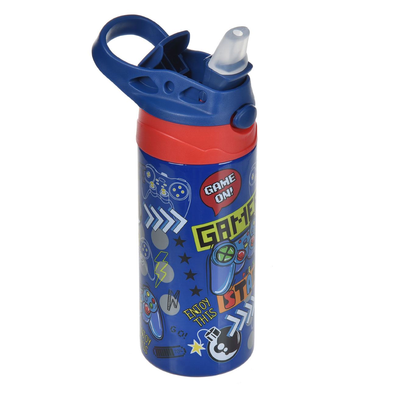 Sticla Apa izoterma din Otel Inoxidabil Pop Up cu Model Gamer 500ml - poza 2
