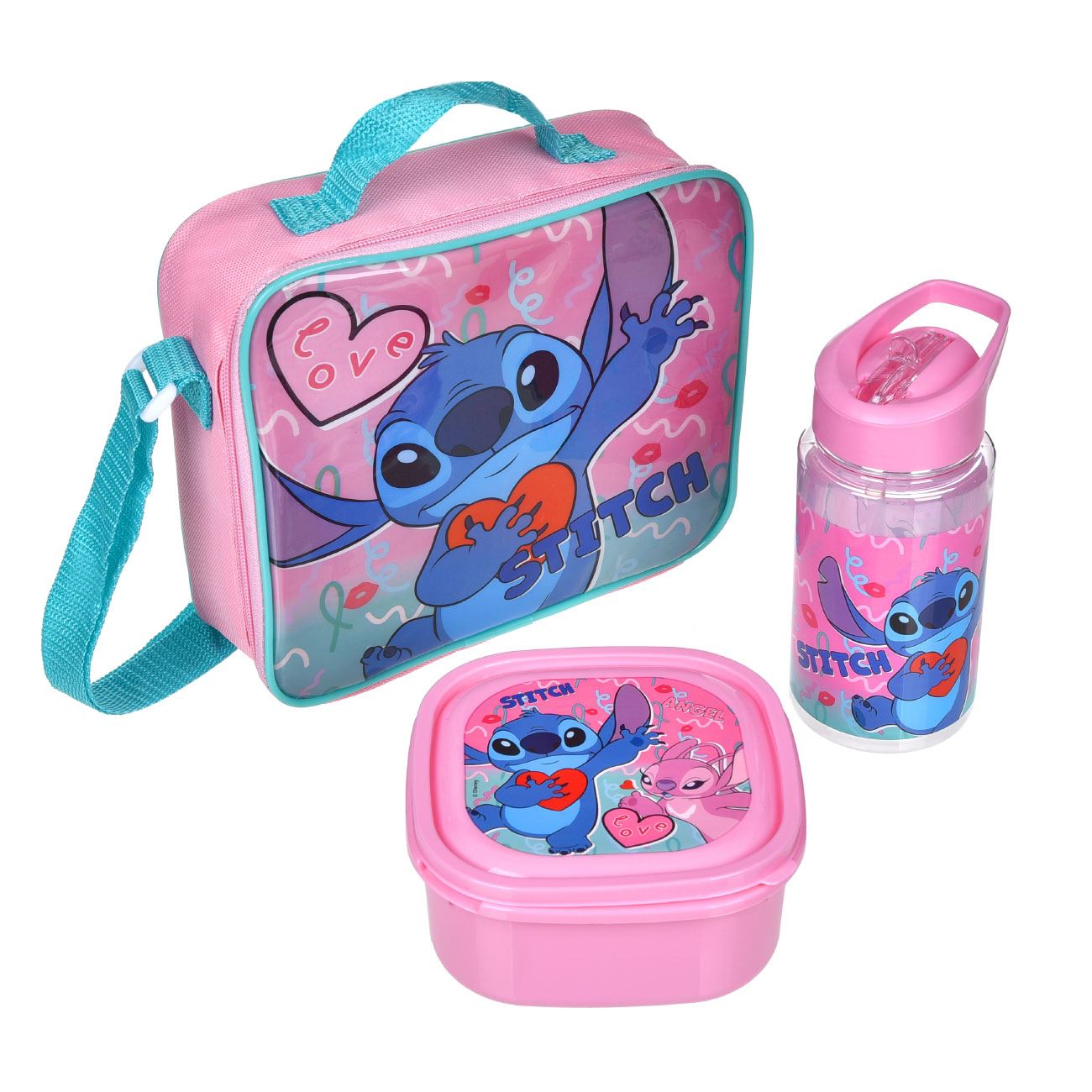 Set Masa cu Geanta Izoterma Caserola & Sticla Apa cu Model Stitch