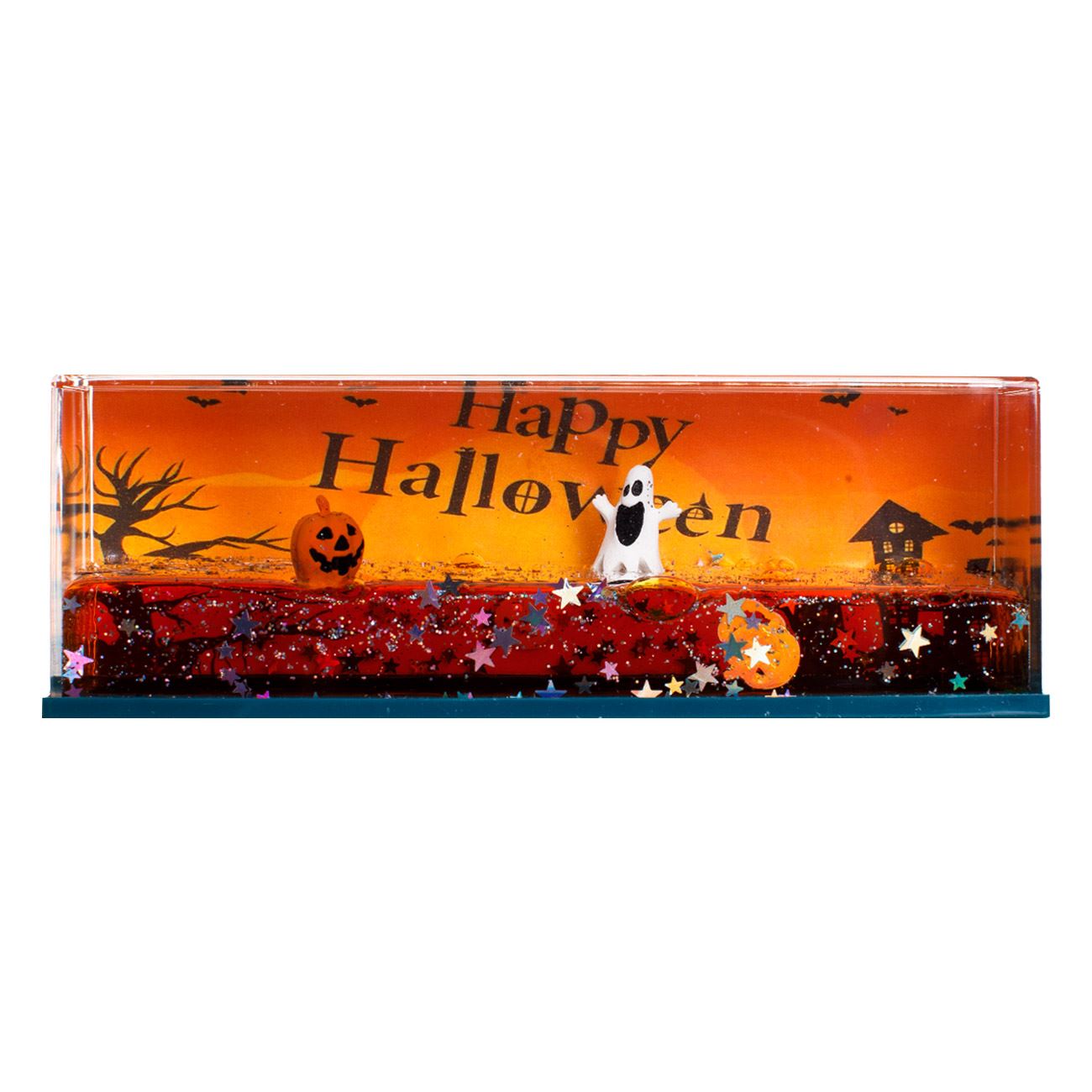 Jucarie cu Lichid cu Miscare Lenta Model Fantoma & Dovleci de Halloween 15x4,5x5cm