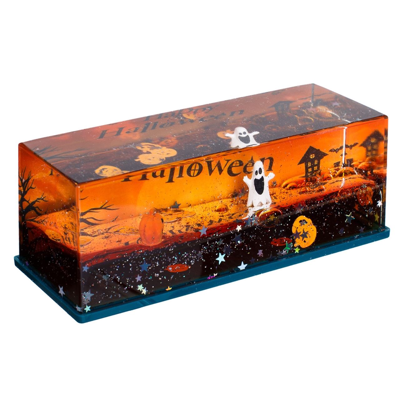 Jucarie cu Lichid cu Miscare Lenta Model Fantoma & Dovleci de Halloween 15x4,5x5cm - poza 3