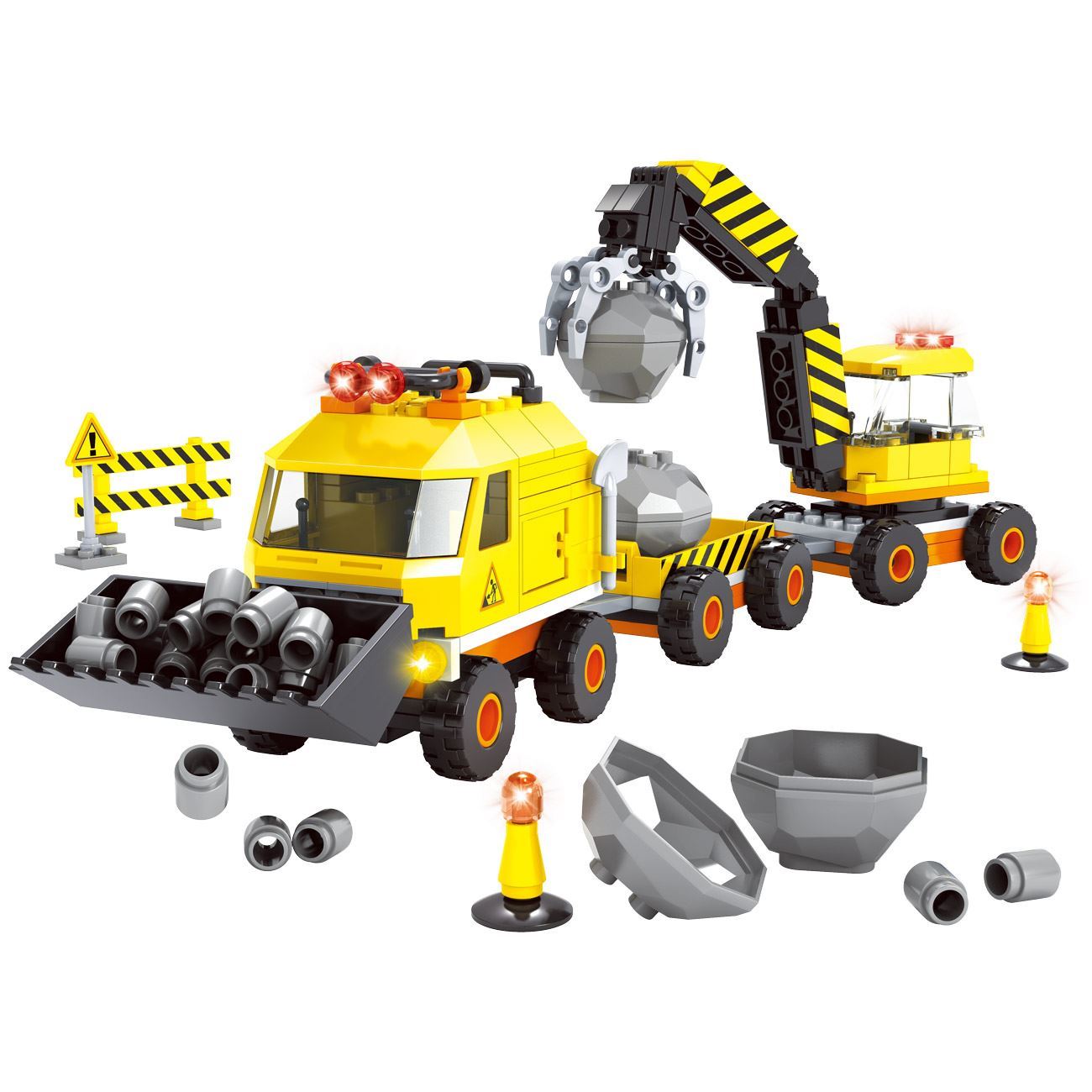 Cuburi de Constructie Vehicule de Constructii cu Bila de Demolare (283 Piese)