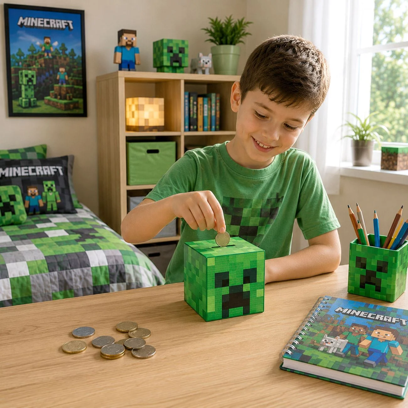 Pusculita Fancy Minecraft Cub 12x12x12cm - poza 2