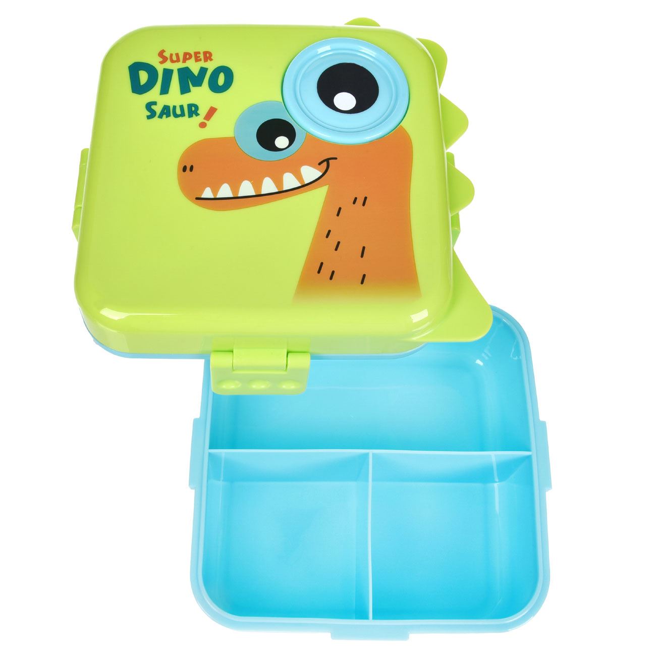Caserola din Plastic cu 5 Compartimente Lingura & Recipient pentru Sos cu Model Dinozaur - 1100ml - poza 3