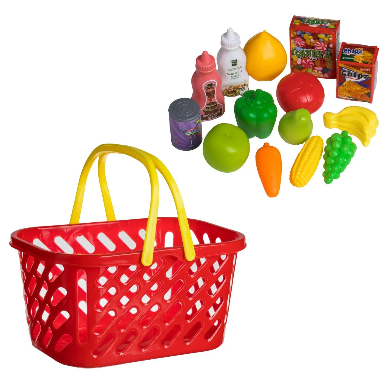 Cos Super Market cu Alimente - 15 piese