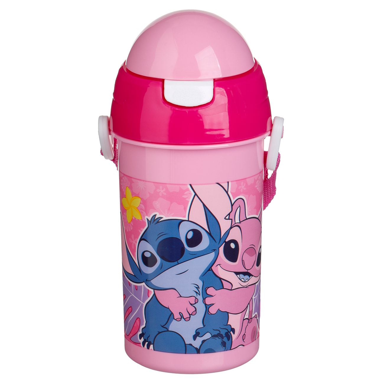 Sticla Apa Pop Up din Plastic cu Model Stitch pentru Copii 500ml