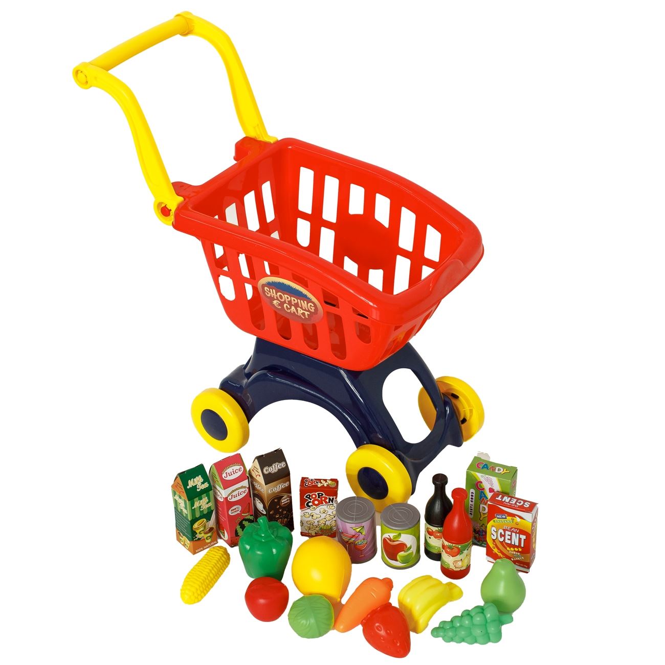 Jucarie Carucior Super Market cu Alimente - 20buc