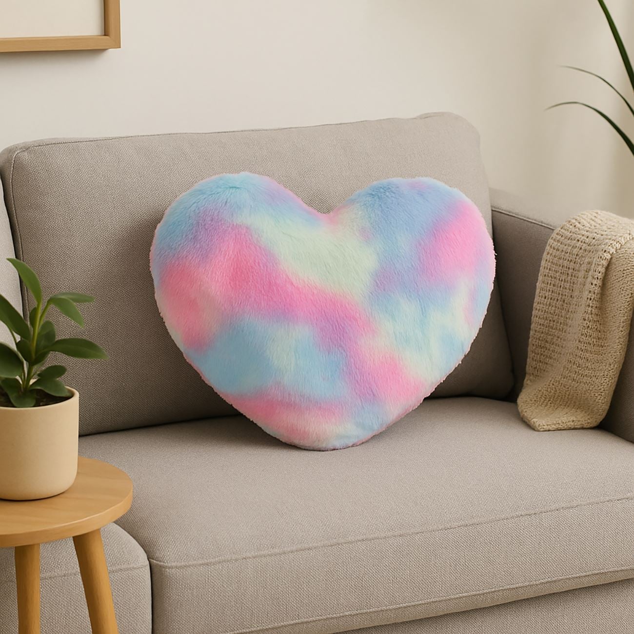 Perna Decorativa Inima Rainbow 41x42x8cm