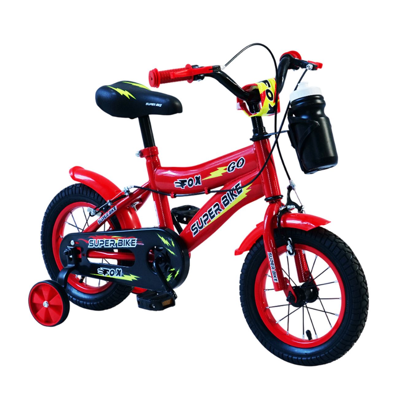 Bicicleta Rosie cu Sticla de Apa Neagra pentru Copii - 12"