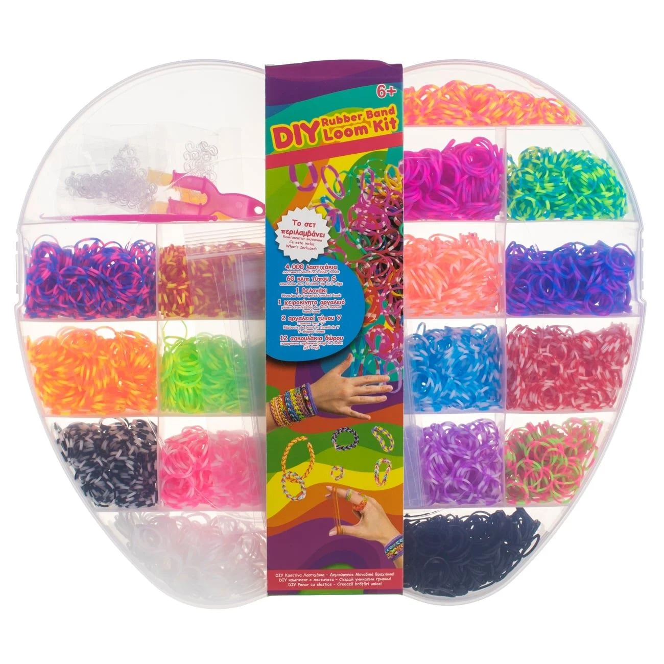 Set Elastice Colorate Rubber Band Loom Kit pentru Bratari - 4000 buc.
